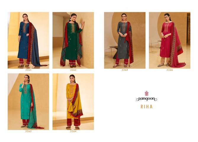 Rangoon Riha Silk Designer Festive Wear Fancy Silk with Embroidery Work Ready Made Collection